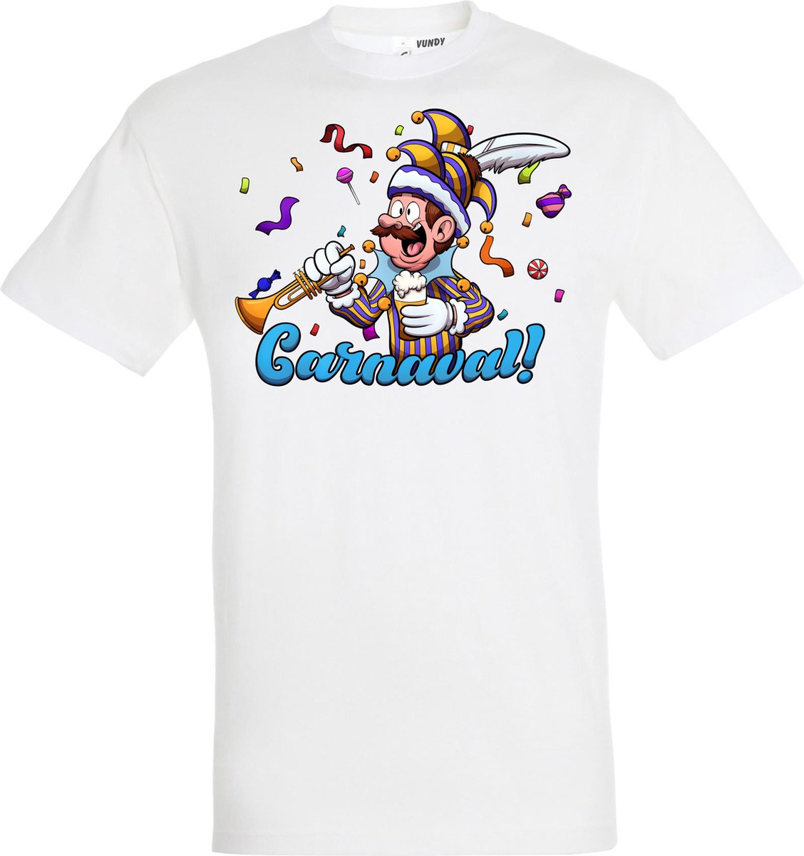 T-shirt kinderen Carnavalluh | Carnaval | Carnavalskleding Kinderen Baby | Wit | maat 68